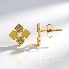 Orecchini in argento con Diamante I4 (J)