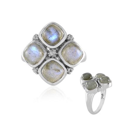 Anello in argento con Labradorite Blu Maniry (KM by Juwelo)