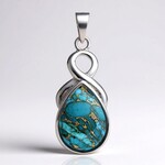 Ciondolo in argento con Mosaico turchese