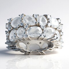 Bague en argent et Topaze blanche