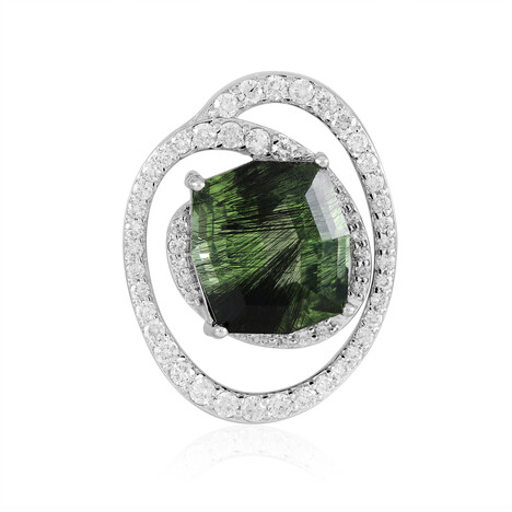 Colgante en oro con Peridoto con inclusión de ludwigita (de Melo)