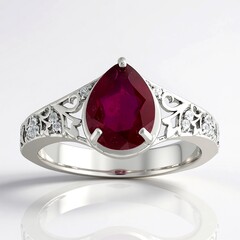 Anello in argento con Rubino del Madagascar