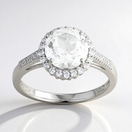 White Topaz Silver Ring