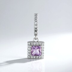 Ciondolo in argento con Ametista Rose de France