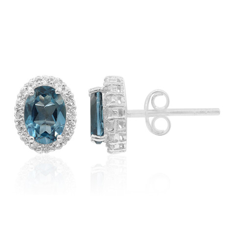 Orecchini in argento con Topazio Blu Londra