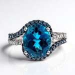 Anello in oro con Topazio Blu Londra