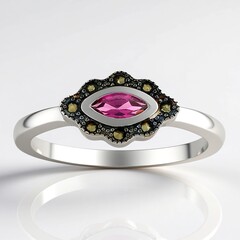 Bague en argent et Grenat Rhodolite