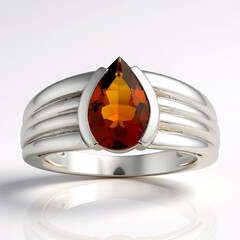 Anello in argento con Citrino Madeira (de Melo Essence)