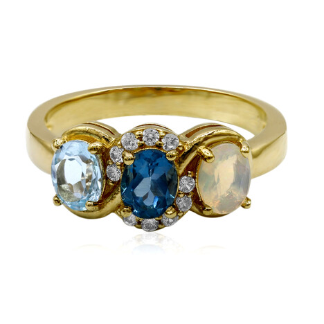 Anello in argento con Topazio Blu Londra