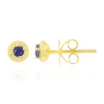 Pendientes en oro con Dumortierita