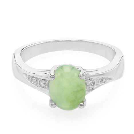 Anello in argento con Crisoprasio Imperiale