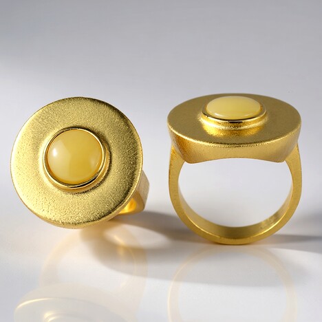 Anello in argento con Ambra Baltica (MONOSONO COLLECTION)
