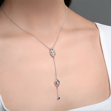 Collana in argento con Zaffiro di Laos (Jahdo)