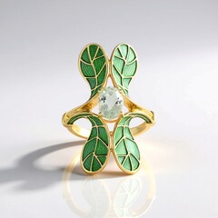 Anello in argento con Ametista Verde (Adela Silber)