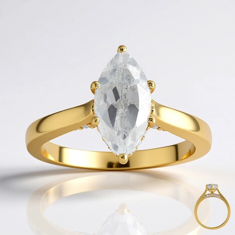 Anello in argento con Topazio Bianco