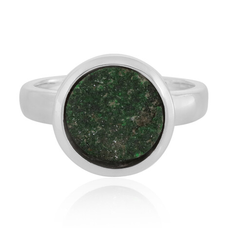 Anello in argento con Uvarovite