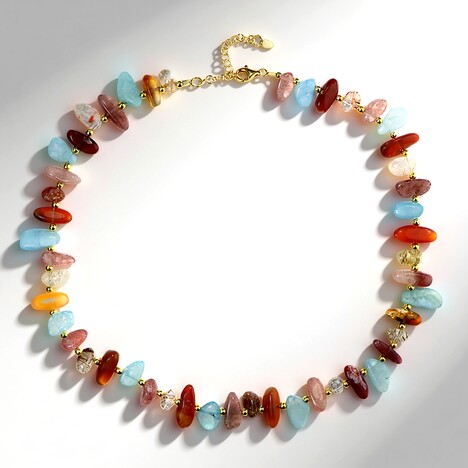 Collana in argento con Quarzo Fragola (Riya)