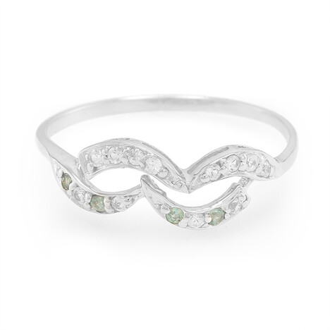 Anello in argento con Alessandrite Brasiliana e Zaffiro Bianco