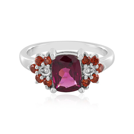 Bague en argent et Grenat magenta