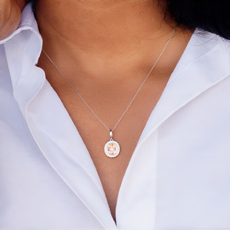Pendentif en argent et Morganite du Brésil