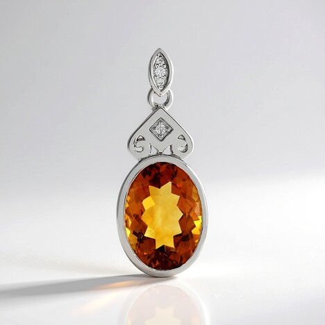 Pendentif en argent et Citrine Madère