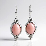 Zilveren oorbellen met roze opalen (Desert Chic)