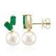 Boucles d'oreilles en or et Perle blanche des mers du sud (Michelle Albala)