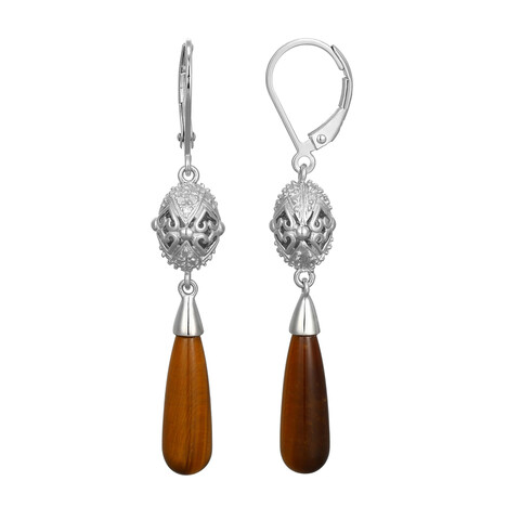 Tigerauge-Silberohrringe