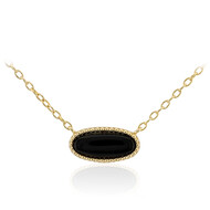 Schwarzer Onyx-Silbercollier