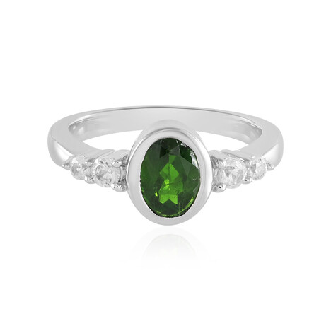 Anello in argento con Diopside Russo