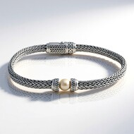 Brazalete en plata con Perla Akoya de platino (Nan Collection)