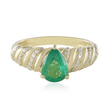 Gouden ring met een AAA Zambia smaragd (de Melo)