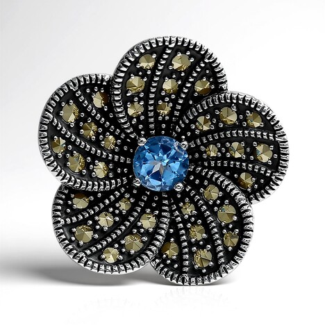 Ciondolo in argento con Topazio Blu Svizzero (Annette classic)
