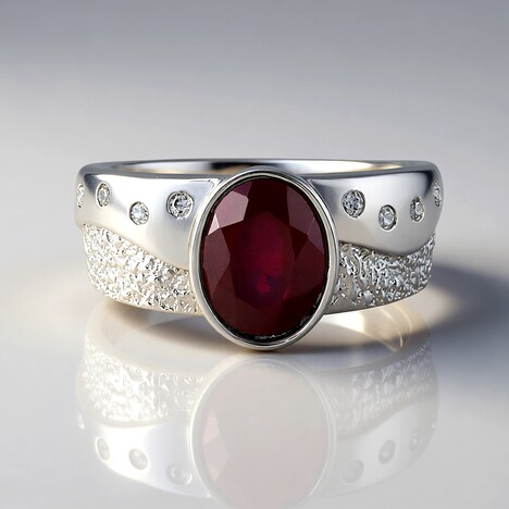 Anello in argento con Rubino del Madagascar (de Melo Essence)