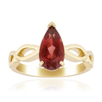 Bague en or et Apatite rouge