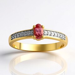 Anello in oro con Zaffiro Padparadscha