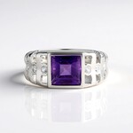 Anello in argento con Ametista Siberiana (de Melo Essence)