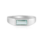 Zilveren ring met een Paraiba kleurige smaragd
