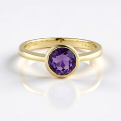 Anillo en oro con Amatista