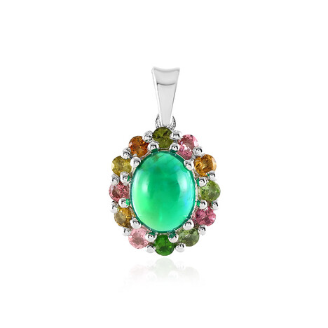 Äthiopischer Grüner Opal-Silberanhänger