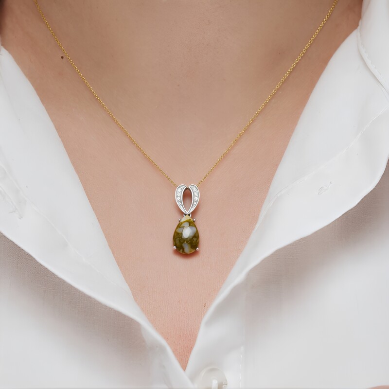 Dinosaurier-Quarz-Silberanhänger