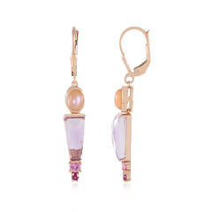 Zilveren oorbellen met lavendel amethisten