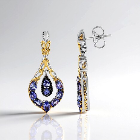 Boucles d'oreilles en argent et Tanzanite (Gems en Vogue)
