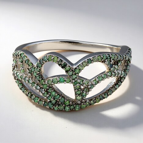 Anello placcato in platino con Diamante Fancy