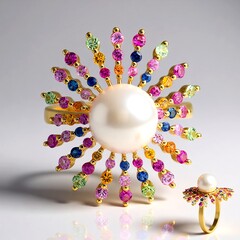 Anello in oro con Perla Bianca dei Mari del Sud