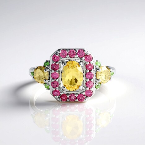 Anello in argento con Berillo Giallo