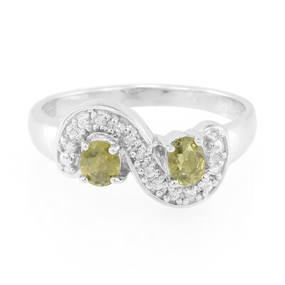 Bague en argent et Tourmaline cuprifère