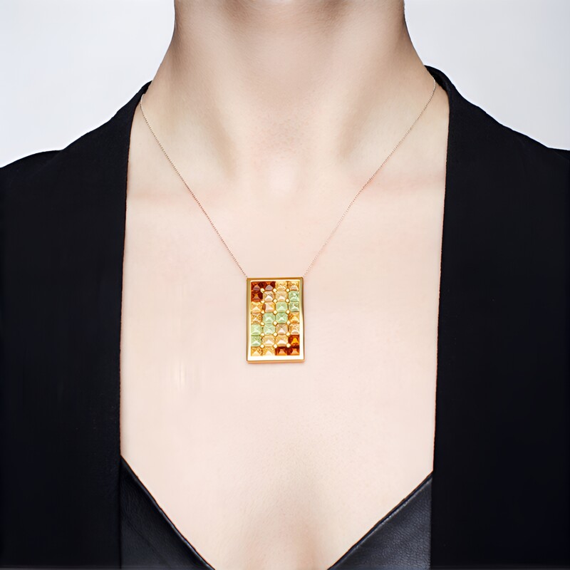 Ciondolo in argento con Citrino Brandy (MONOSONO COLLECTION)