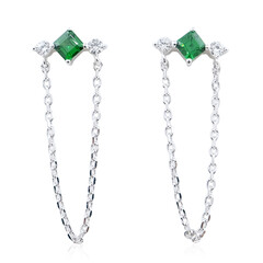 Pendientes en plata con Tsavorita de Tanzania