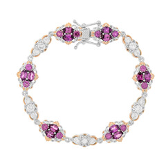 Bracelet en argent et Grenat magenta